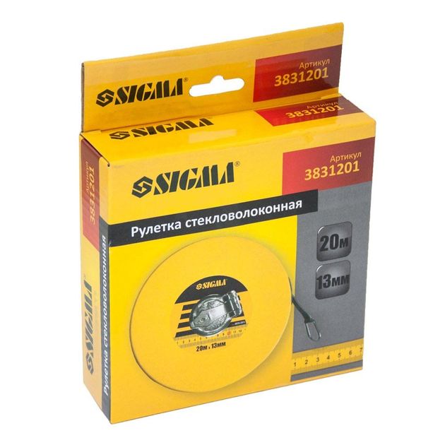 Рулетка стекловолокно 20м SIGMA (3831201), фото , изображение 3 | SNABZHENIE.com.ua Рулетка стекловолокно 20м SIGMA (3831201), фото , изображение 3 | SNABZHENIE.com.ua