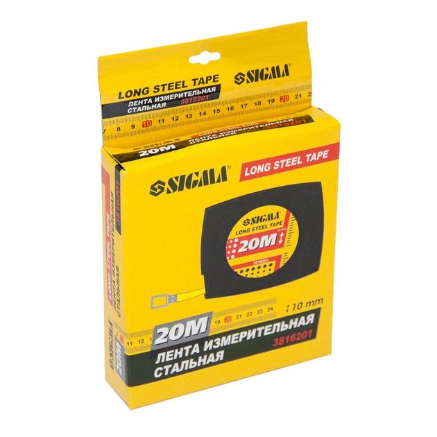 Рулетка сталева стрічка 20м*10мм (чорна) SIGMA (3816201), фото , зображення 4 | SNABZHENIE.com.ua Рулетка сталева стрічка 20м*10мм (чорна) SIGMA (3816201), фото , зображення 4 | SNABZHENIE.com.ua