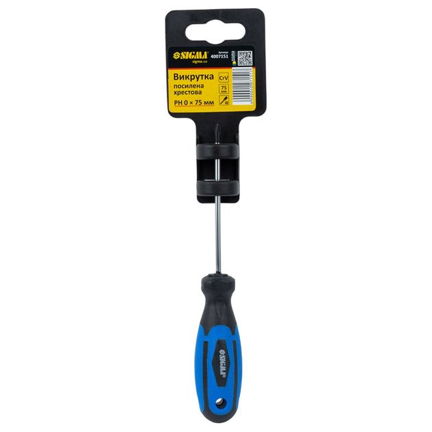 Отвертка посилена хрестоподібна PH0*75мм CrV SIGMA (4007151), фото , зображення 3 | SNABZHENIE.com.ua Отвертка посилена хрестоподібна PH0*75мм CrV SIGMA (4007151), фото , зображення 3 | SNABZHENIE.com.ua