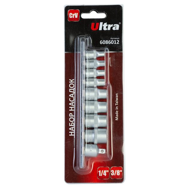 Набор насадок Torx (4 шт 1/4" и 4 шт 3/8") с переходником CrV ULTRA, фото , изображение 3 | SNABZHENIE.com.ua Набор насадок Torx (4 шт 1/4" и 4 шт 3/8") с переходником CrV ULTRA, фото , изображение 3 | SNABZHENIE.com.ua