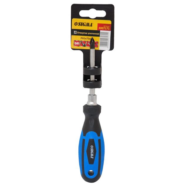 Отвертка крестовая PH1×75мм под ключ CrV SIGMA (4007171), фото , изображение 3 | SNABZHENIE.com.ua Отвертка крестовая PH1×75мм под ключ CrV SIGMA (4007171), фото , изображение 3 | SNABZHENIE.com.ua