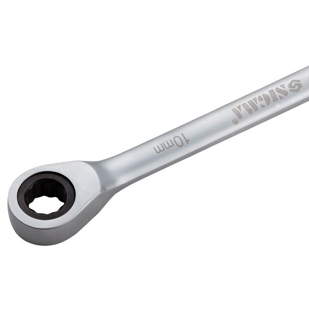 Ключ рожково-накидной трещоточный 10мм CrV satine SIGMA (6022101), фото , зображення 5 | SNABZHENIE.com.ua Ключ рожково-накидной трещоточный 10мм CrV satine SIGMA (6022101), фото , зображення 5 | SNABZHENIE.com.ua