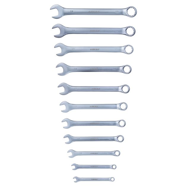 Ключи рожково-накидные 11 шт 7-19 мм CrV satine SIGMA, фото , изображение 2 | SNABZHENIE.com.ua