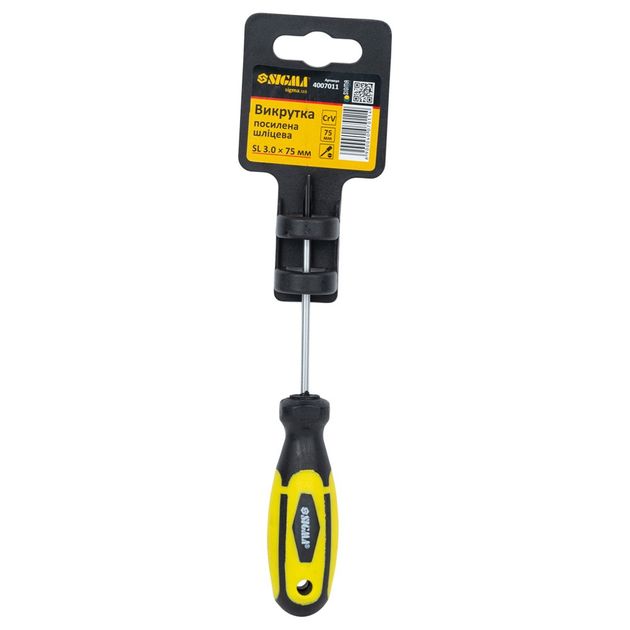 Отвертка шлицевая SL3*75мм CrV SIGMA (4007011), фото , изображение 3 | SNABZHENIE.com.ua
