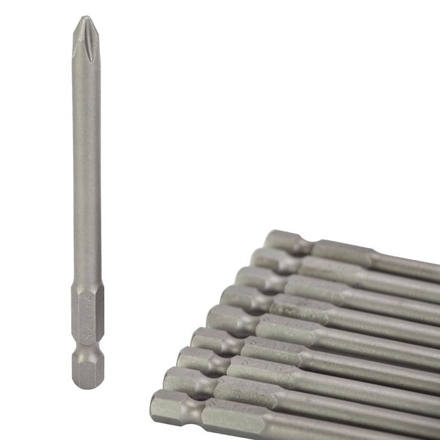 Набор бит PH2*90мм 1/4 10шт S2 (блистер) SIGMA (4010241), фото , изображение 2 | SNABZHENIE.com.ua