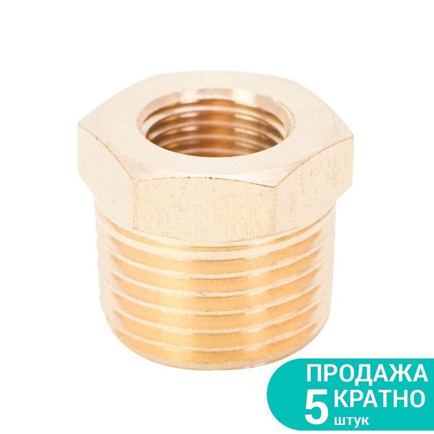 Соединитель FT 1/4 × MT 1/2 (латунь) SIGMA (7025521), фото  | SNABZHENIE.com.ua