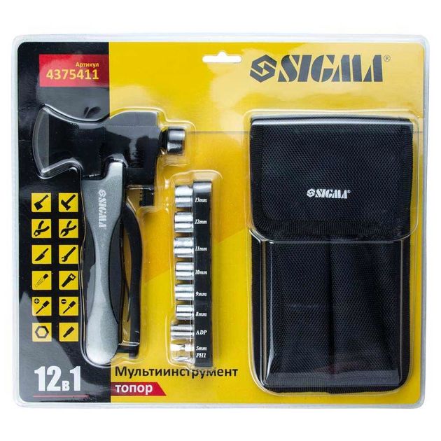 Мультиінструмент топор 12в1 + насадки (чохол) SIGMA (4375411), фото , зображення 7 | SNABZHENIE.com.ua Мультиінструмент топор 12в1 + насадки (чохол) SIGMA (4375411), фото , зображення 7 | SNABZHENIE.com.ua