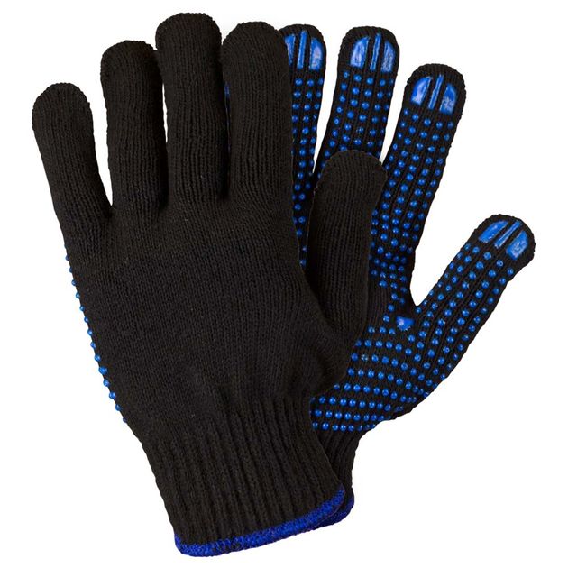 Перчатки трикотажные с ПВХ точкой р10 Оптима черные SIGMA, фото , изображение 2 | SNABZHENIE.com.ua