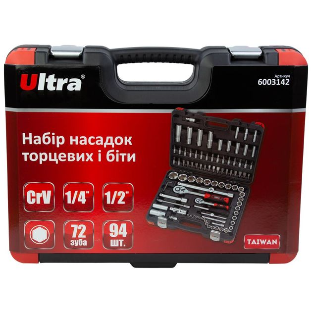Набор насадок и бит 1/4, 1/2, 94шт CrV Taiwan ULTRA, фото , изображение 8 | SNABZHENIE.com.ua Набор насадок и бит 1/4, 1/2, 94шт CrV Taiwan ULTRA, фото , изображение 8 | SNABZHENIE.com.ua