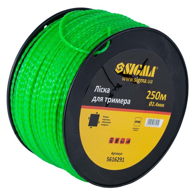 Леска для триммера квадратная 2.4мм 250м катушка SIGMA (5616291), фото , изображение 2 | SNABZHENIE.com.ua Леска для триммера квадратная 2.4мм 250м катушка SIGMA (5616291), фото , изображение 2 | SNABZHENIE.com.ua