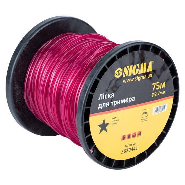 Леска для триммера "Зірка" 2.7мм 75м катушка SIGMA (5620341), фото , зображення 2 | SNABZHENIE.com.ua Леска для триммера "Зірка" 2.7мм 75м катушка SIGMA (5620341), фото , зображення 2 | SNABZHENIE.com.ua