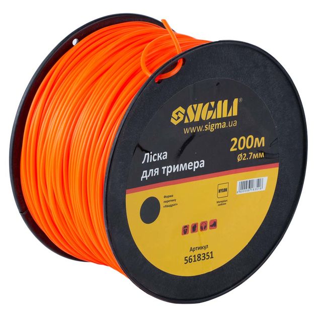 Леска для триммера Ø2.7мм 200м катушка SIGMA (5618351), фото , изображение 2 | SNABZHENIE.com.ua