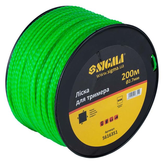 Квадратная леска для триммера Ø2.7мм 200м SIGMA (5616351), фото , изображение 2 | SNABZHENIE.com.ua Квадратная леска для триммера Ø2.7мм 200м SIGMA (5616351), фото , изображение 2 | SNABZHENIE.com.ua