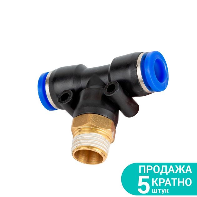 Штуцер цанговый Т-образный Ø8мм МТ 3/8 SIGMA (7027381), фото  | SNABZHENIE.com.ua