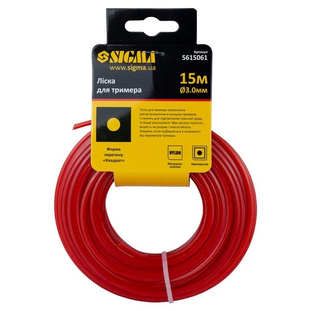 Леска для триммера квадратная 3.0мм, 15м, SIGMA (5615061), фото , изображение 2 | SNABZHENIE.com.ua