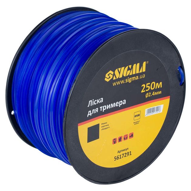 Леска для триммера квадрат Ø2.4мм 250м катушка SIGMA (5617291), фото , зображення 2 | SNABZHENIE.com.ua Леска для триммера квадрат Ø2.4мм 250м катушка SIGMA (5617291), фото , зображення 2 | SNABZHENIE.com.ua