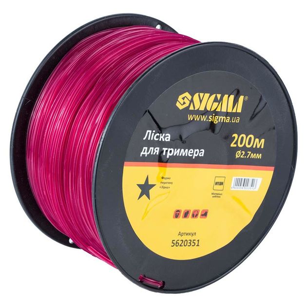 Леска для триммера Ø2.7мм 200м катушка SIGMA (5620351), фото , изображение 2 | SNABZHENIE.com.ua Леска для триммера Ø2.7мм 200м катушка SIGMA (5620351), фото , изображение 2 | SNABZHENIE.com.ua