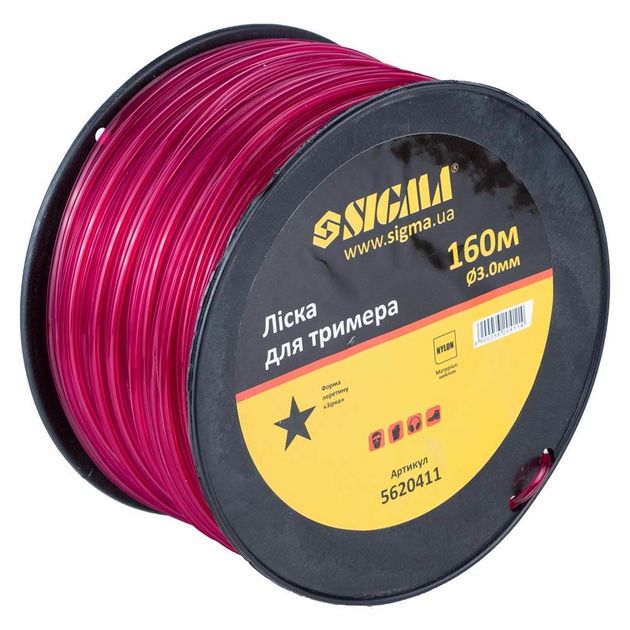 Леска для триммера звезда Ø3.0мм 160м SIGMA (5620411), фото , изображение 2 | SNABZHENIE.com.ua Леска для триммера звезда Ø3.0мм 160м SIGMA (5620411), фото , изображение 2 | SNABZHENIE.com.ua