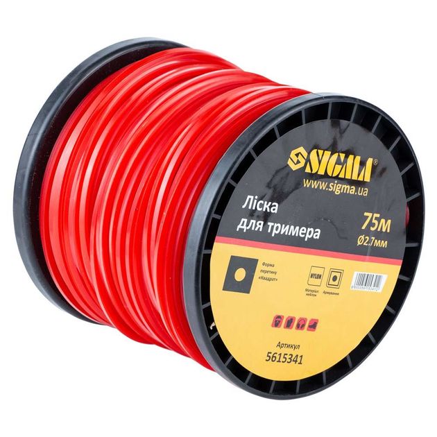 Леска для триммера квадратная армированная Ø2.7мм 75м SIGMA, фото , изображение 2 | SNABZHENIE.com.ua Леска для триммера квадратная армированная Ø2.7мм 75м SIGMA, фото , изображение 2 | SNABZHENIE.com.ua