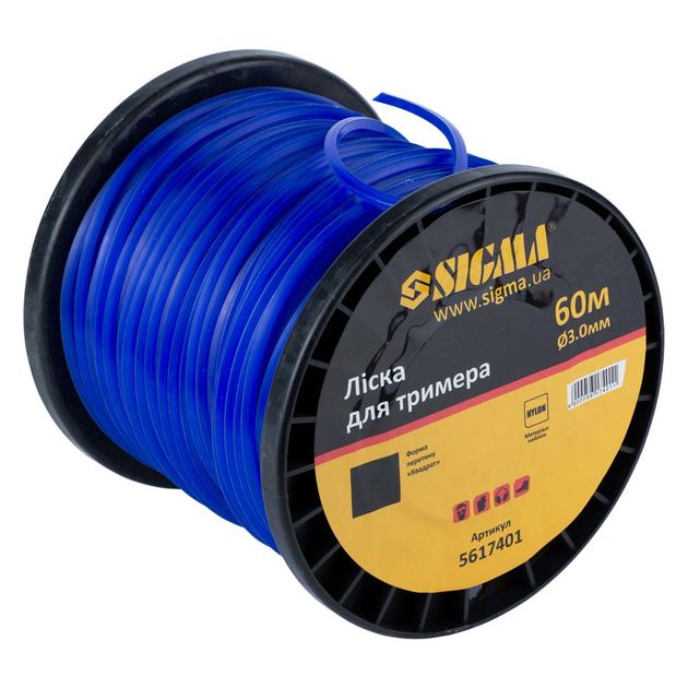 Леска для триммера квадрат 3.0мм 60м катушка SIGMA (5617401), фото , зображення 2 | SNABZHENIE.com.ua Леска для триммера квадрат 3.0мм 60м катушка SIGMA (5617401), фото , зображення 2 | SNABZHENIE.com.ua