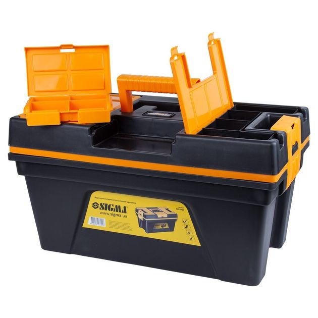 Ящик для інструмента з знімною кришкою 460×246×246мм SIGMA (7403701), фото , зображення 3 | SNABZHENIE.com.ua Ящик для інструмента з знімною кришкою 460×246×246мм SIGMA (7403701), фото , зображення 3 | SNABZHENIE.com.ua