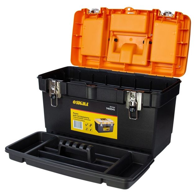 Ящик для інструмента (металеві замки) 413*212*244мм SIGMA (7403541), фото , зображення 4 | SNABZHENIE.com.ua Ящик для інструмента (металеві замки) 413*212*244мм SIGMA (7403541), фото , зображення 4 | SNABZHENIE.com.ua