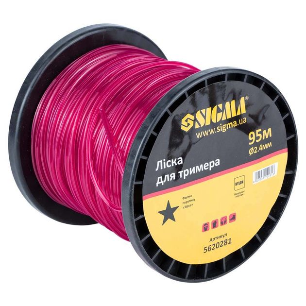 Леска для триммера Зірка 2.4мм 95м катушка SIGMA (5620281), фото , зображення 2 | SNABZHENIE.com.ua Леска для триммера Зірка 2.4мм 95м катушка SIGMA (5620281), фото , зображення 2 | SNABZHENIE.com.ua
