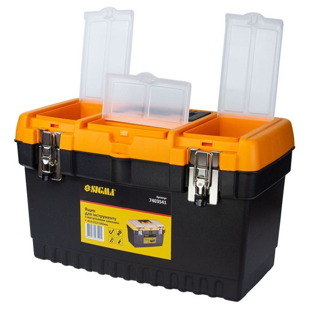 Ящик для інструмента (металеві замки) 413*212*244мм SIGMA (7403541), фото , зображення 3 | SNABZHENIE.com.ua Ящик для інструмента (металеві замки) 413*212*244мм SIGMA (7403541), фото , зображення 3 | SNABZHENIE.com.ua