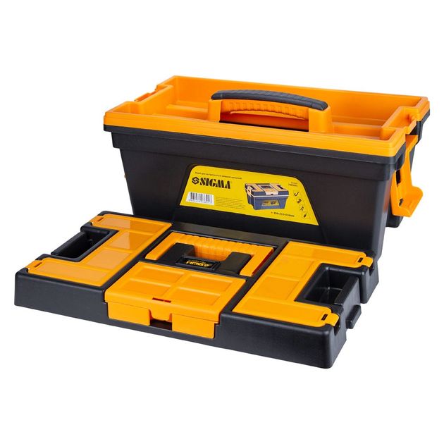 Ящик для инструмента 394×213×216мм с крышкой SIGMA (7403691), фото , изображение 3 | SNABZHENIE.com.ua Ящик для инструмента 394×213×216мм с крышкой SIGMA (7403691), фото , изображение 3 | SNABZHENIE.com.ua