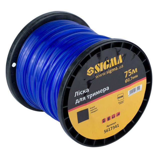 Леска для триммера квадрат Ø2.7мм 75м катушка SIGMA (5617341), фото , зображення 2 | SNABZHENIE.com.ua Леска для триммера квадрат Ø2.7мм 75м катушка SIGMA (5617341), фото , зображення 2 | SNABZHENIE.com.ua