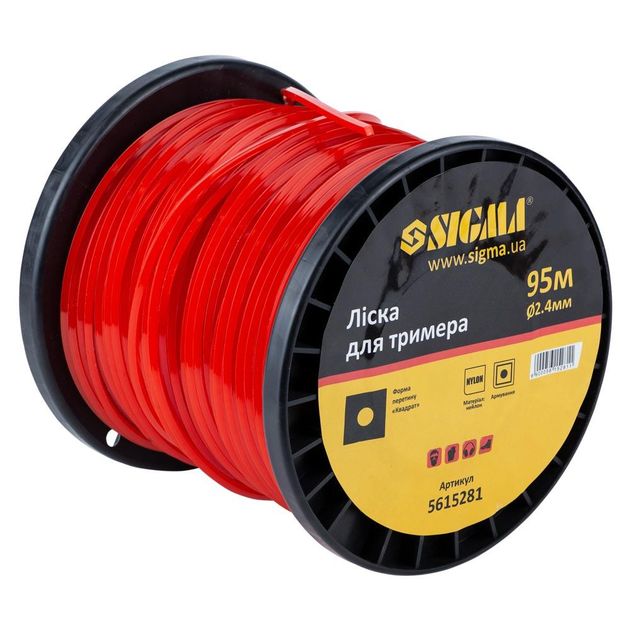 Квадратная леска для триммера Ø2.4мм 95м SIGMA (5615281), фото , изображение 2 | SNABZHENIE.com.ua