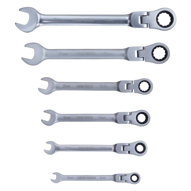 Рожково-накидные трещоточные ключи с шарниром 6шт CrV SIGMA, фото , изображение 3 | SNABZHENIE.com.ua Рожково-накидные трещоточные ключи с шарниром 6шт CrV SIGMA, фото , изображение 3 | SNABZHENIE.com.ua