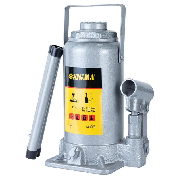 Гидравлический бутылочный домкрат 15т H 210-410мм Standard SIGMA, фото  | SNABZHENIE.com.ua