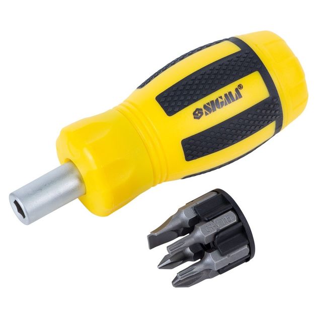 Отвертка з реверсом MINI + бітки 6 шт CrV SIGMA (4001811), фото , зображення 2 | SNABZHENIE.com.ua Отвертка з реверсом MINI + бітки 6 шт CrV SIGMA (4001811), фото , зображення 2 | SNABZHENIE.com.ua