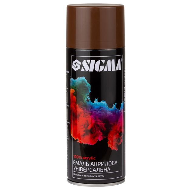 Эмаль акриловая аэрозоль 400мл RAL 8008 орех глянец SIGMA, фото  | SNABZHENIE.com.ua