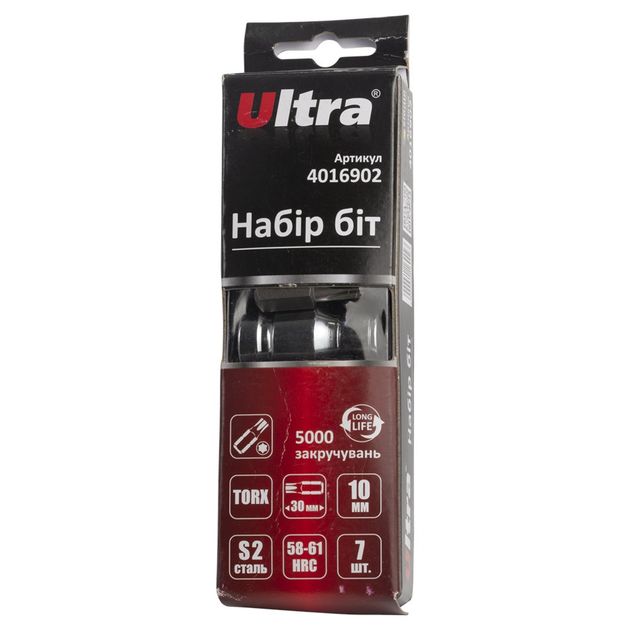 Набор бит TORX 10мм 7шт S2 в пластиковом кейсе ULTRA, фото  | SNABZHENIE.com.ua