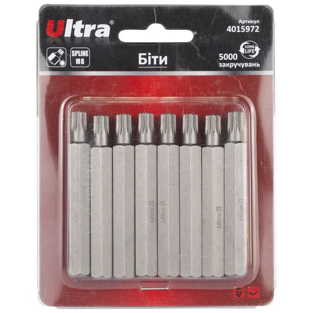 Биты Spline M8*75мм 10мм 10шт S2 (блистер) ULTRA 4015972, фото  | SNABZHENIE.com.ua
