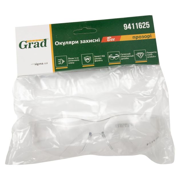 Очки захисні Bee anti-scratch (прозорі) GRAD (9411625), фото , зображення 7 | SNABZHENIE.com.ua
