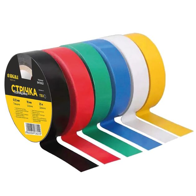 Изоляционная лента ПВХ синяя 0.13мм×19мм×50м SIGMA, фото  | SNABZHENIE.com.ua