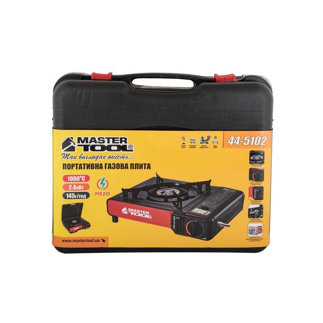 Портативная газовая плита MASTERTOOL с пьезоподжигом, 2.4 кВт, кейс, фото , изображение 9 | SNABZHENIE.com.ua Портативная газовая плита MASTERTOOL с пьезоподжигом, 2.4 кВт, кейс, фото , изображение 9 | SNABZHENIE.com.ua