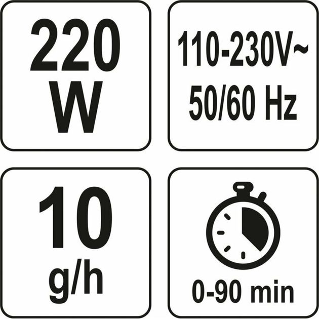 Генератор озону YATO мережевий 230В, 220 Вт, продуктивність - 10 гр/год, фото , зображення 4 | SNABZHENIE.com.ua