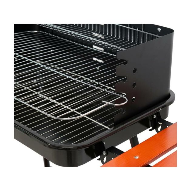 Гриль угольный LUND 53x33 см, 4 ножки, 2 колеса, 2 полки, 106x44x82 см, фото , изображение 4 | SNABZHENIE.com.ua