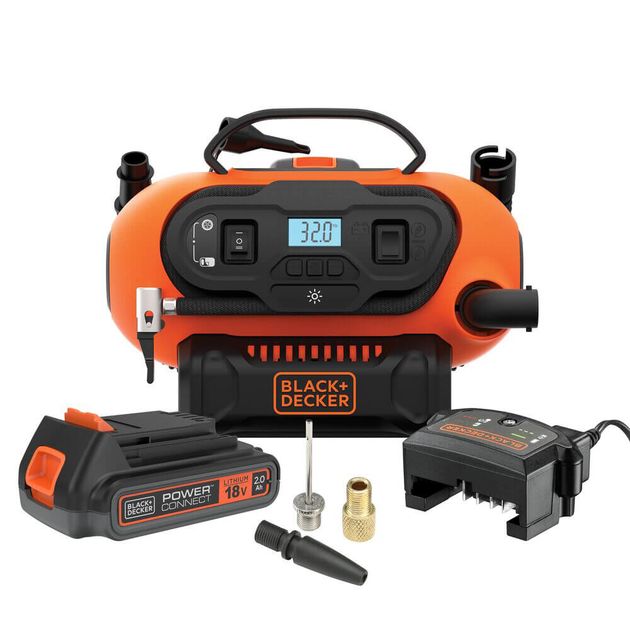 Аккумуляторный автомобильный компрессор BLACK+DECKER BDCINF18N, фото , изображение 2 | SNABZHENIE.com.ua Аккумуляторный автомобильный компрессор BLACK+DECKER BDCINF18N, фото , изображение 2 | SNABZHENIE.com.ua