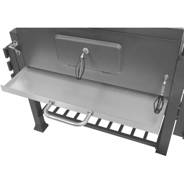 Гриль угольный LUND прямоугольный 78х43 см, 4 ножки, 2 колеса, 2 полки, фото , изображение 6 | SNABZHENIE.com.ua