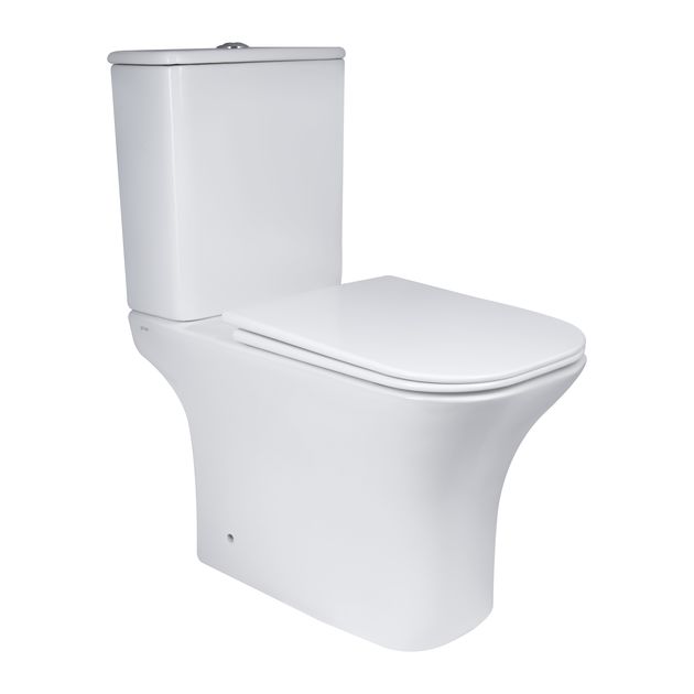 Унитаз-компакт Qtap Presto Quadro безободковый с сиденьем Soft-close, фото  | SNABZHENIE.com.ua