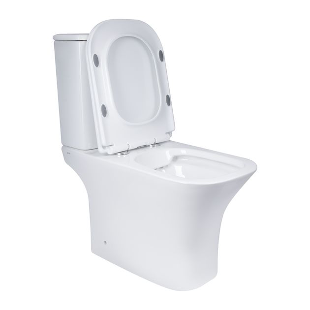 Унитаз-компакт Qtap Presto Quadro безободковый с сиденьем Soft-close, фото , изображение 5 | SNABZHENIE.com.ua Унитаз-компакт Qtap Presto Quadro безободковый с сиденьем Soft-close, фото , изображение 5 | SNABZHENIE.com.ua