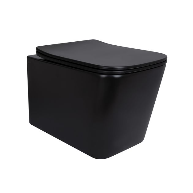 Унітаз підвісний Qtap Tern New Ultra Quiet з сидінням Soft-Close MATT BLACK QT17332303ASMB, фото  | SNABZHENIE.com.ua