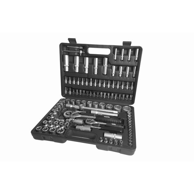 Набір інструментів MASTERTOOL ¼&½ 108 шт 4-14 мм 10-32 мм кейс 78-7108, фото  | SNABZHENIE.com.ua