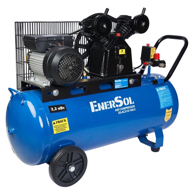 Компрессор воздушный EnerSol ES-AC310-100-2 с ёмкостью 100 л, фото  | SNABZHENIE.com.ua