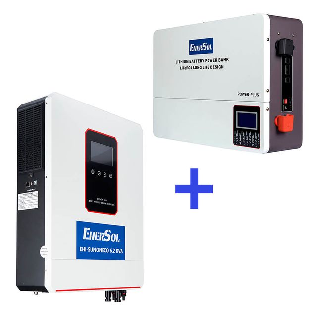 Гибридный инвертор EnerSol EHI-SUNONECO 6.2 кВт + EB-SK 51.2 В 100 Ач, фото  | SNABZHENIE.com.ua